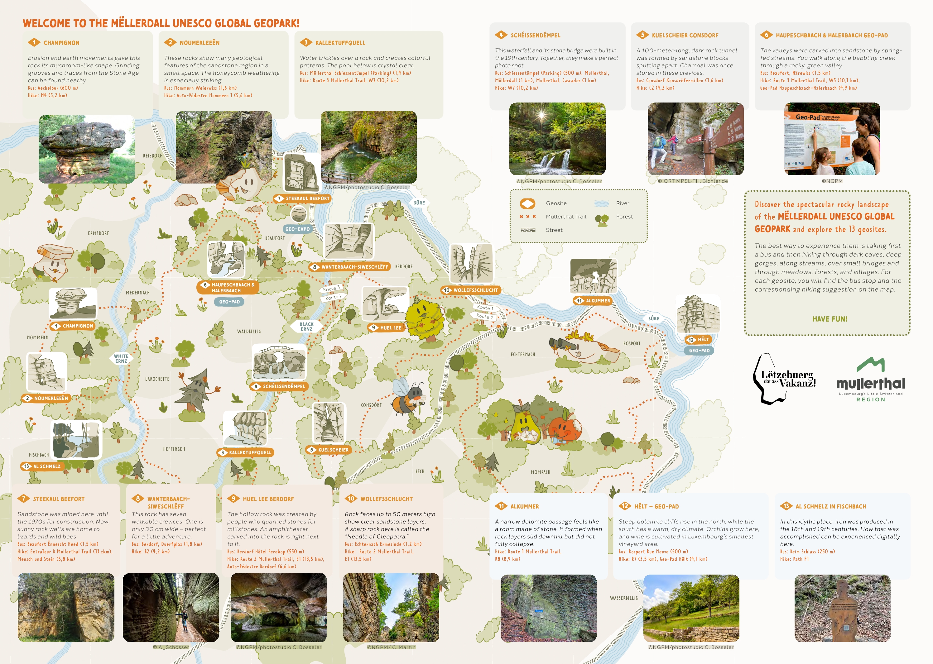 Mëllerdall UNESCO Global Geopark Map