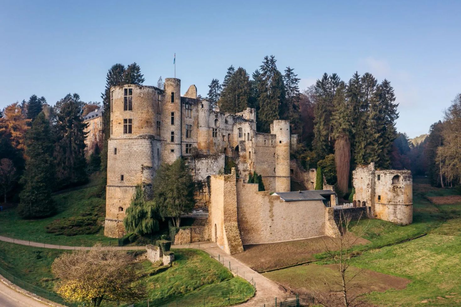 View of Beaufort Castle and its surroundings.