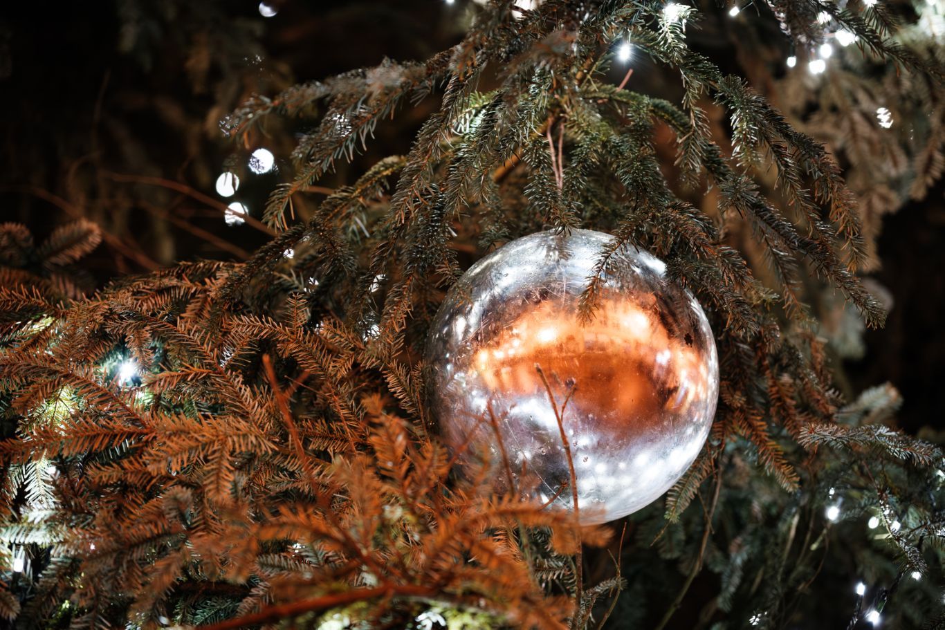 Close-up of a Christmas tree ornament