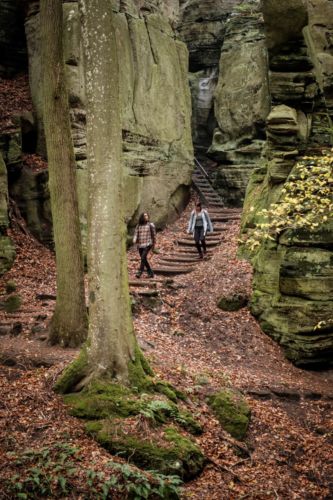 Deux randonneurs sur un sentier à Berdorf
