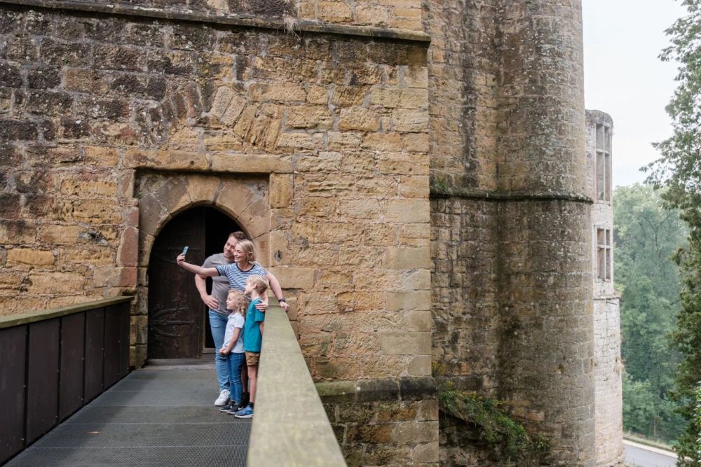 Family taking a picture at Beaufort Castle